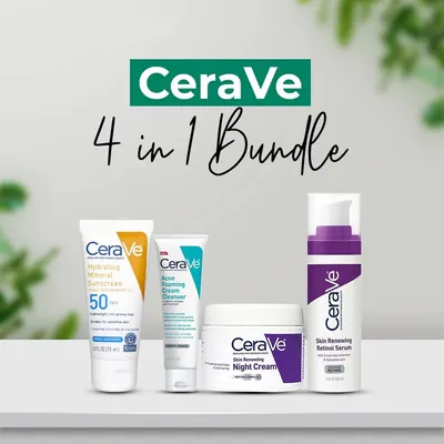 CeraVe Hydrating Mineral Sunscreen SPF 50 - Broad Spectrum Protection 4 in 1 Beauty Kit