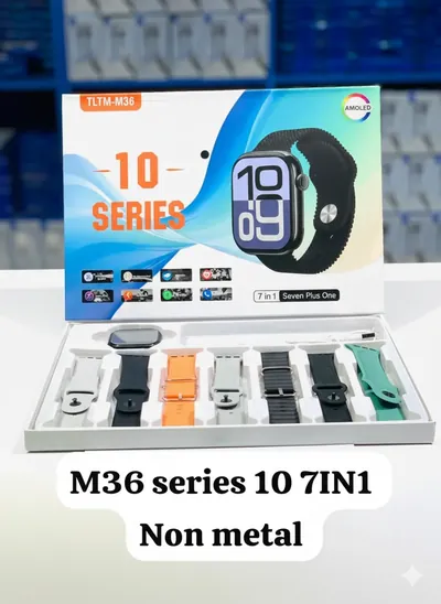 TLTM-M36 Series 10 Smartwatch Non-Metal Edition with AMOLED Display, Bluetooth Calling, Fitness Tracker, and 7-in-1 Multi-Strap/Band Combo Kit