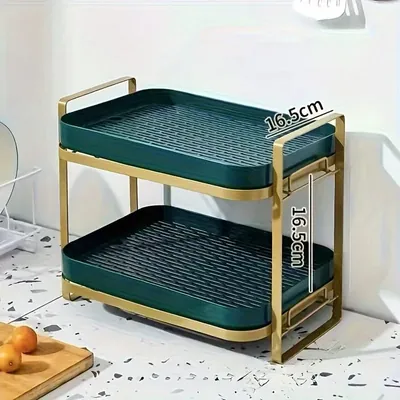 2-Tier Cup & Mug Drying Rack with Drain Tray | Kitchen Counter Organizer for Tableware & Fruits