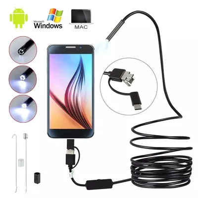 3-in-1 Type-C / Micro USB / PC Endoscope Camera | 3.5M Waterproof Inspection Camera | HD Visual Borescope for Android & Windows