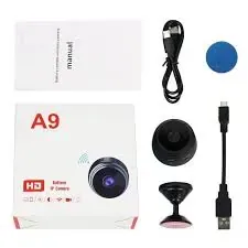 A9 Mini WiFi Camera 1080P HD Wireless IP Security Cam | Magnetic, Night Vision, Motion Detection | Battery Powered Nanny Cam for Home & Office