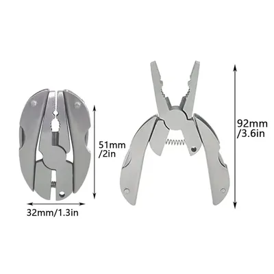 Stainless Steel Portable Multitool Pliers Knife | Mini Keychain Multi Tool with Screwdriver for Outdoor & Camping