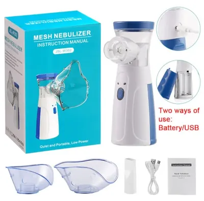 Handheld Mini Nebulizer with Mask and Mouthpiece - Portable Inhaler for Respiratory Relief at Home or Travel