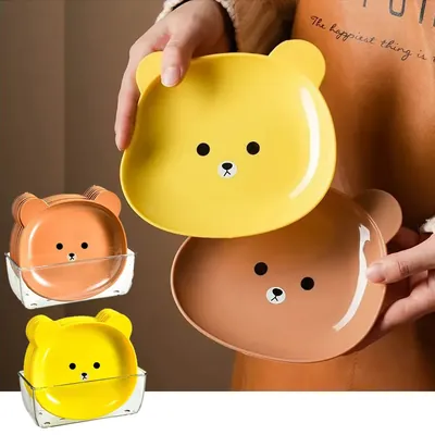8PCS Bear-Shaped Plate Set – Premium Food-Grade Dinnerware for Kids & Toddlers | Cute Animal Design | Lightweight & Durable