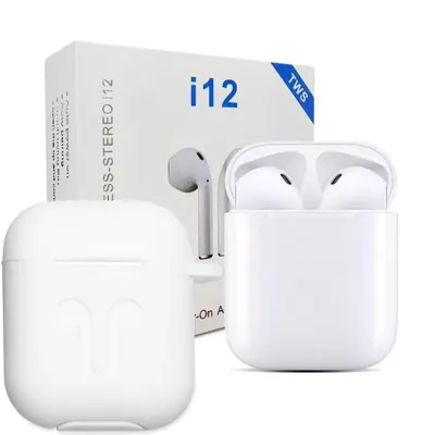 Twin i12 True Wireless Bluetooth 5.0 Earphones (Touch Sensor | Pop-Up Window | Hi-Fi Sound | With Charging Case)