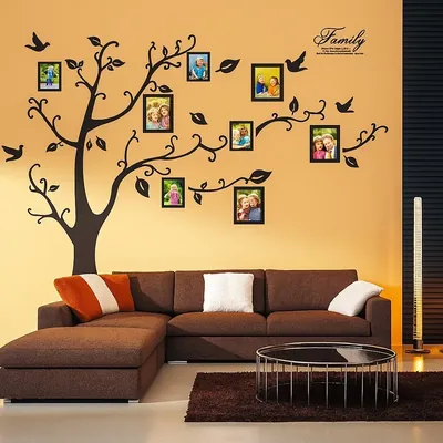 Large 250×180 cm Black 3D DIY Photo Tree PVC Wall Decals – Adhesive Family Wall Stickers & Mural Art for Home Decor Transformation
