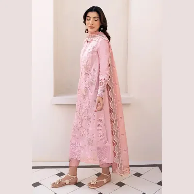 Qalamqaar Chikankari Embroidered Luxury Lawn Unstitched 3PC Suit – Summer 2025 Festive Collection
