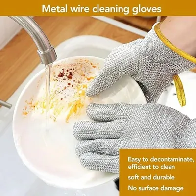 Stainless Steel Mesh Dishwashing Glove - Heavy-Duty Scrubber for Stubborn Stains
