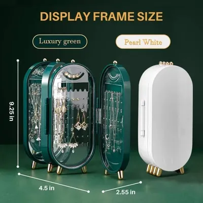 Folding Portable Jewelry Organizer Display Case – Compact Travel Storage for Rings, Earrings, Necklaces, and Accessories, Durable and Space-Saving Design