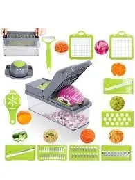 16-in-1 Multifunctional Vegetable Chopper & Slicer – Complete Kitchen Prep Tool with Safety Hand Guard