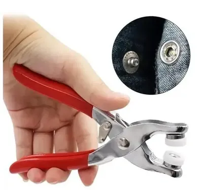 Metal Tich Button Plier Kit with Locking Snap Buttons – Premium Hand Press Tool & Fastener Set for DIY Fabric, Leather & Craft Repairs