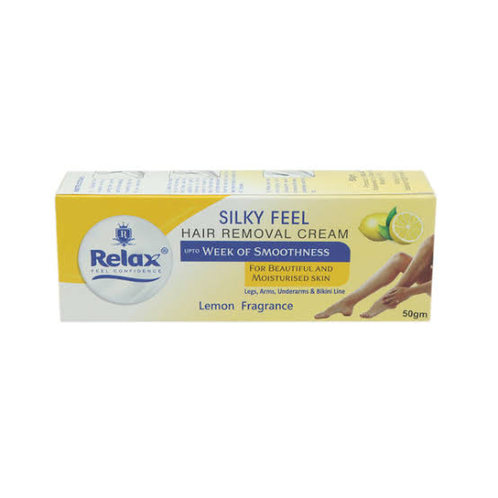 Relax Silky Feel Hair Removal Cream – Lemon Fragrance – Light lemon fragrance for a refreshing experience 50g , 015