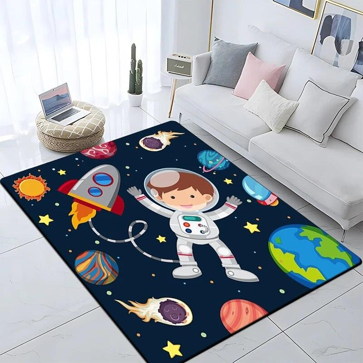 Space Adventure Cartoon Astronaut Interlocking Play Mat Piece for Kids