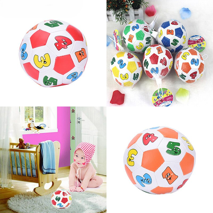 Soft Multi-color Plush Sports Ball Toy with Numbers & Characters - Educational Play for Kids 3+