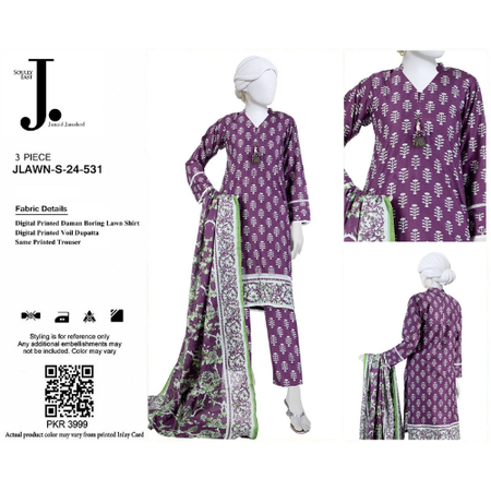 Elegant Chikankari Lawn Suit by Junaid Jamshed Vol.1