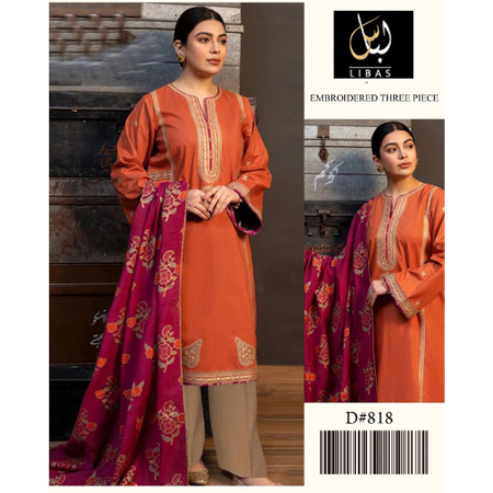 Libas Lawn Luxury Embroidered 3PC Suit with Digital Diamond Dupatta