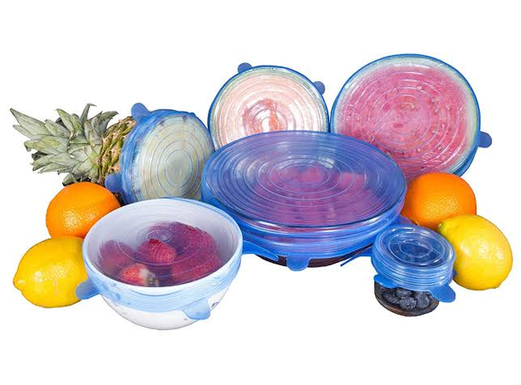 Stretch Seal Pro Reusable & Washable Silicone Stretch Lids - Universal Food Covers (Set of 6)