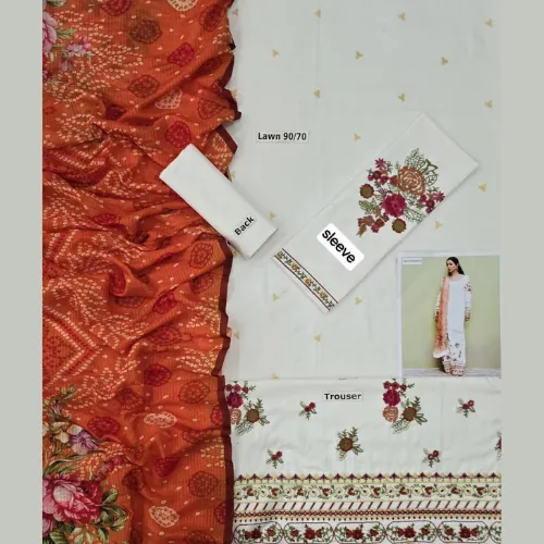 Zarashahjahan Premium Embroidered Lawn 3pc Suit | Luxury Summer Collection - Off White