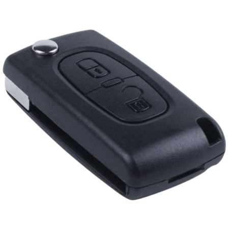 High-Quality Black Folding Remote Key Shell – 2 Button Smart Car Key Case
