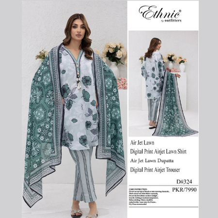 ETHNIC AIRJET LAWN DIGITAL PRINT ALLOVER VOLUME 3Pc Ultimate Summer Comfort and Style