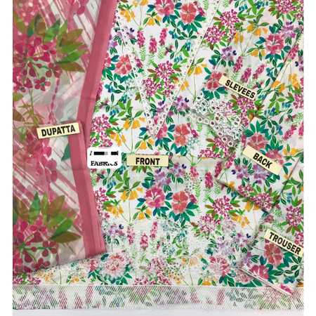 Afroze Lawn 3-Piece Suit – AL-VANILLA-24 | Heavy Embroidered Lawn with Digital Printed Chiffon Dupatta & Cambric Trouser