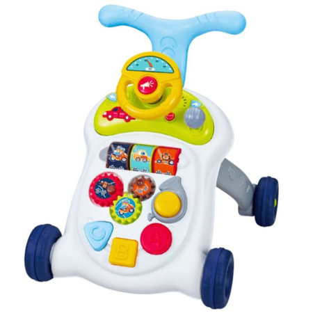 Interactive Baby Walker Pusher with Steering Wheel, Lights & Sounds – Toddler Learning & Activity Toy