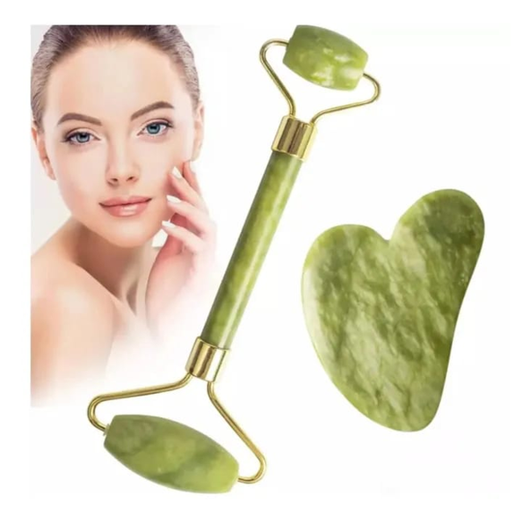 Authentic Jade Roller for Face Massage with Gua Sha