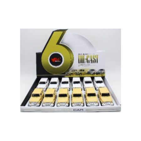 M2 Machines Die-Cast "6-Pack" Display Box - Assorted Classic Car Miniatures (Gold & White) Toy Car for Kids Playing