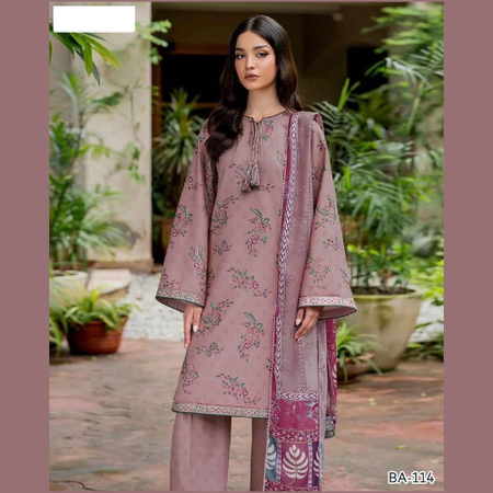 Timeless Embroidered Lawn Suit with Artistic Digital Dupatta – 3 Piece Festive Wear | Mix Brands.
