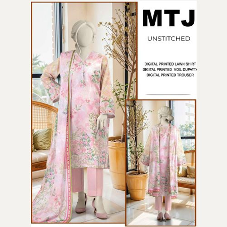 MTJ Lawn Vol 1 – All Over Digital Printed 3PC Summer Suit MTJ First VOL
