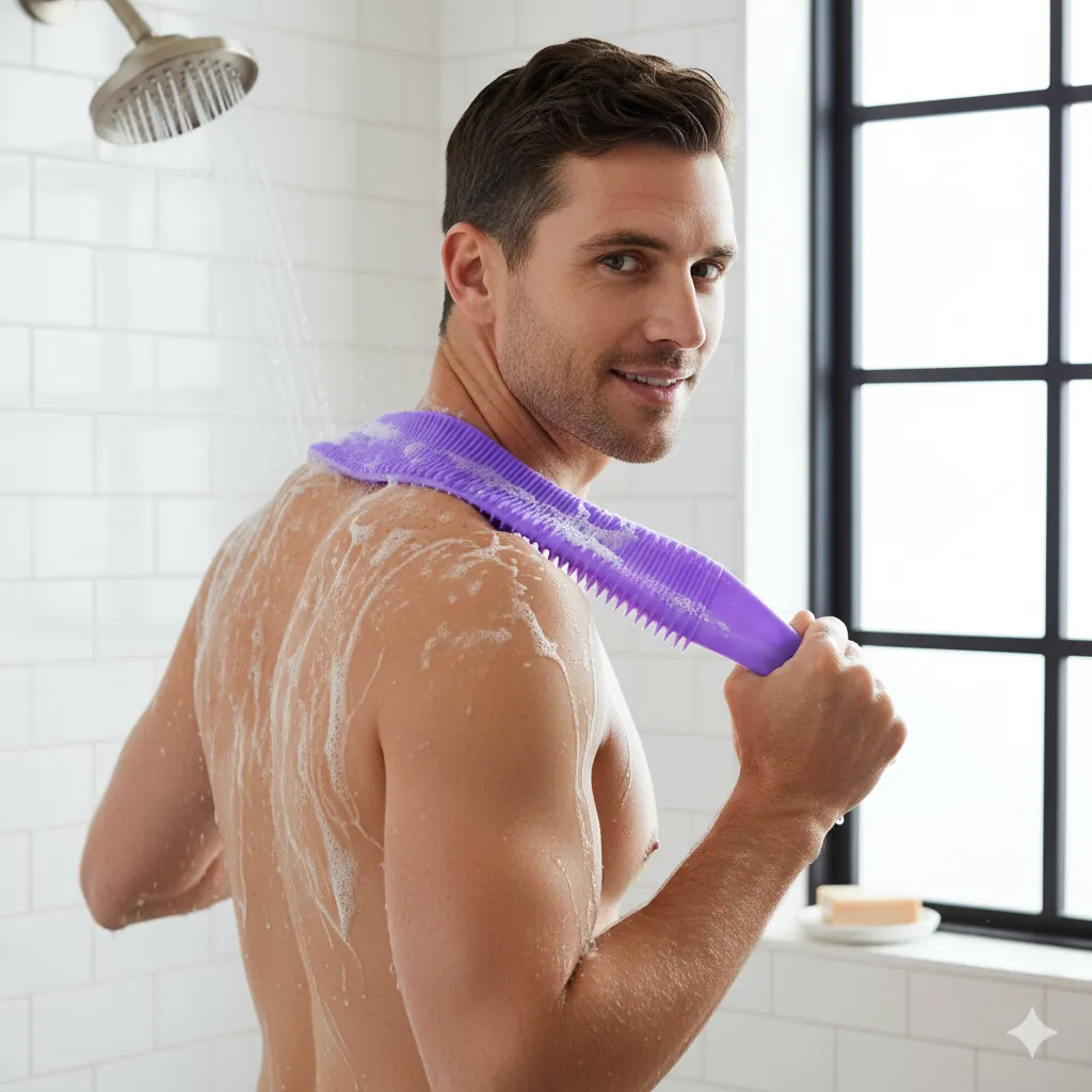 Silicone Back Scrubber Bath Brush Belt