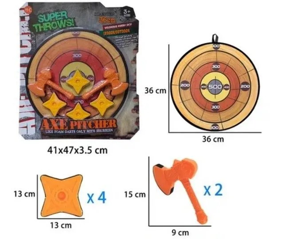 Kids Foam Axe & Shuriken Target Game
