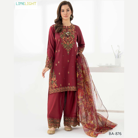 Premium 2-Piece Summer Lawn Suit – Embroidered Front & Sleeves with Stylish Trouser | Mix Brand