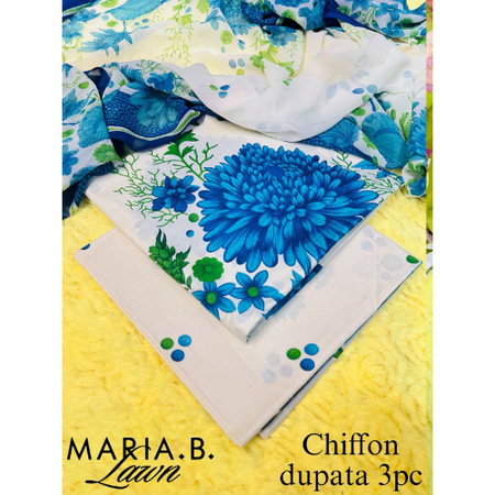 Maria.B 3Pc Printed Lawn Eid Collection with Premium Stitching Cut – PE001
