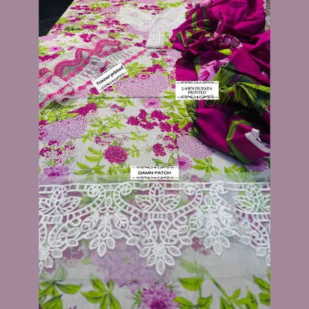 M.PRINT Summer Lawn Eid Dress – 3pc Unstitched Outfit with Original Stamp & Elegant Print