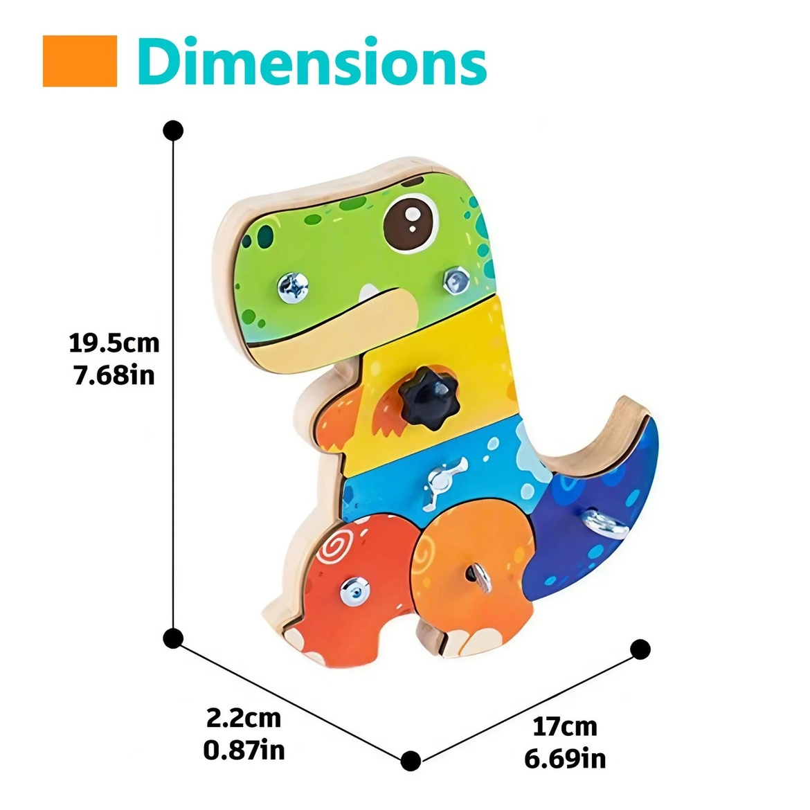 LECHANG Dinosaur Screw Toy - Educational Take-Apart & Assemble Dino for Fine Motor Skills & Toddlers 30+ Months