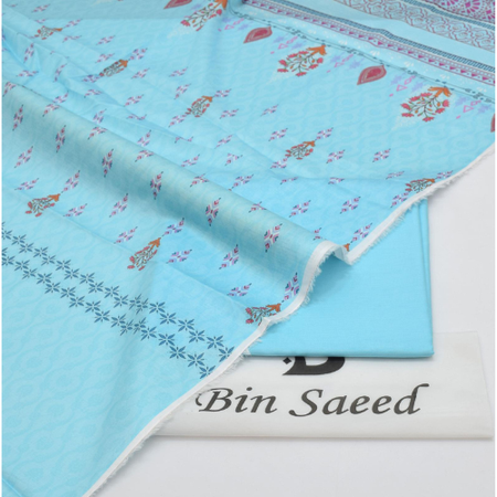Bin Saeed 2PC Unstitched Lawn Suit | Summer Prints 2025 with Premium Dyed Trouser.