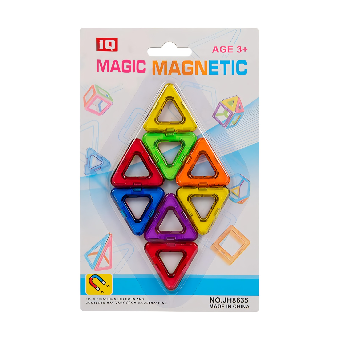 Magic Magnetic IQ Triangle Geometric Building Tiles for Ages 3+