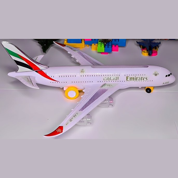 Emirates Airline 747 Battery Operated Toy Plane with Lights & Sound for Kids
