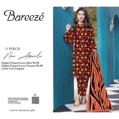 First Volume of Bareeze Lawn Prints – Soft Airjet Fabric & Diamond Voil Dupatta