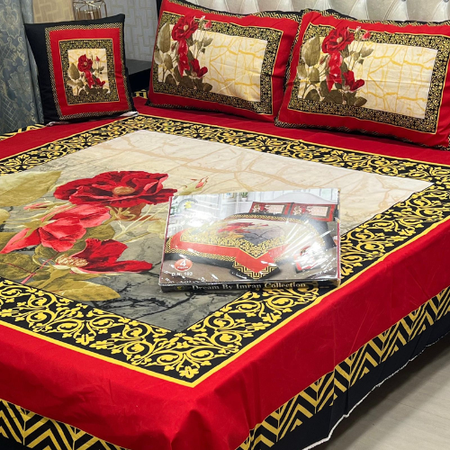 Comfort Touch 4PCS Bedsheet Set – Premium Crystal Cotton with Cushion