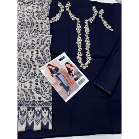 Asling Embroidered Lawn Suit with Digital Diamond Dupatta – Premium 3Pc Collection