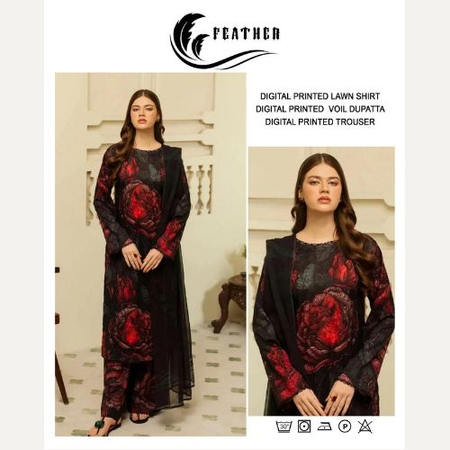 Feathers Summer Volume 1 – Lawn Collection 2025 with Voil Dupatta