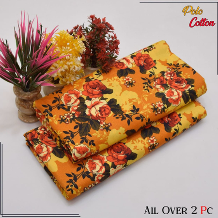 Graceful Summer Bloom – Digital Floral Print 2-Piece Suit in Micro Cotton for Women.