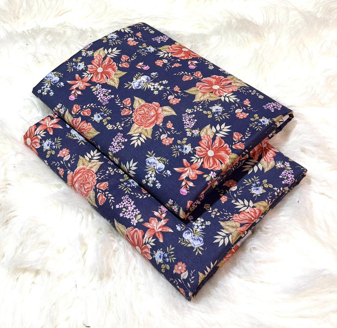 Elegant Floral Print Fabric Bundle for Sewing and Crafting Maria.B All Over Printed 2pc Lawm Collection