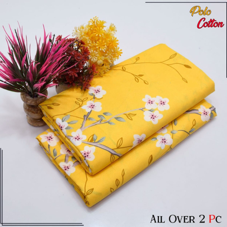 Floral Digital Printed 2-Piece Unstitched Suit for Women – Premium Micro Polo Cotton Shirt & Trouser – Elegant Summer Fashion 2025.
