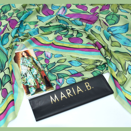 Premium Summer Lawn by MARIA.B – Digitally Printed 3PC Dress with Color Guarantee and Original Brand Quality.