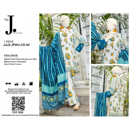 J. Lawn 3PC Summer Collection with Printed Trouser