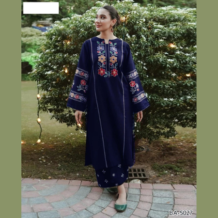 Stylish Full Embroidered Lawn Dress with Digital Print Dupatta & Patch Trouser – 3PC Unstitched Collection 2025