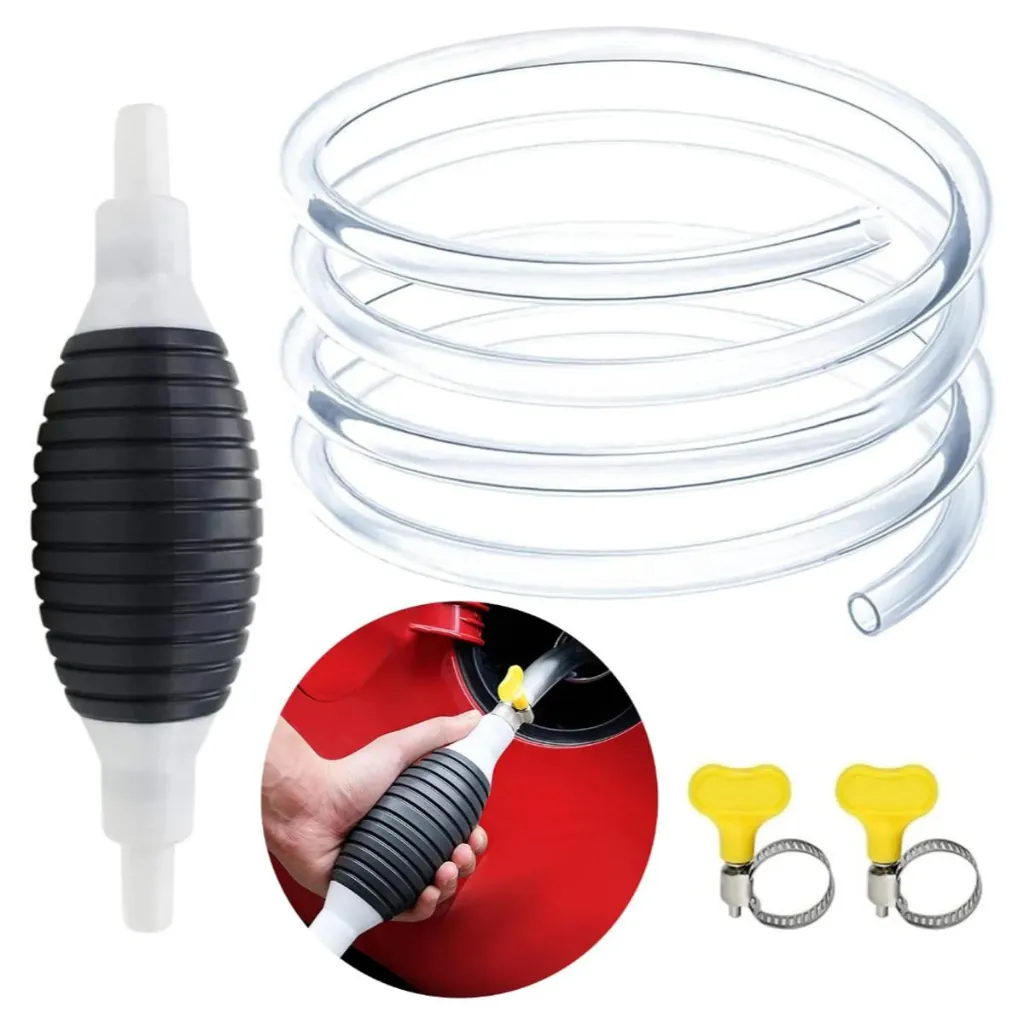Easy Flow Hand Siphon Pump Kit for Safe Liquid Transfer, Gasoline Transfer Pump with Hose for Gas Oil Diesel Water Fish Tank